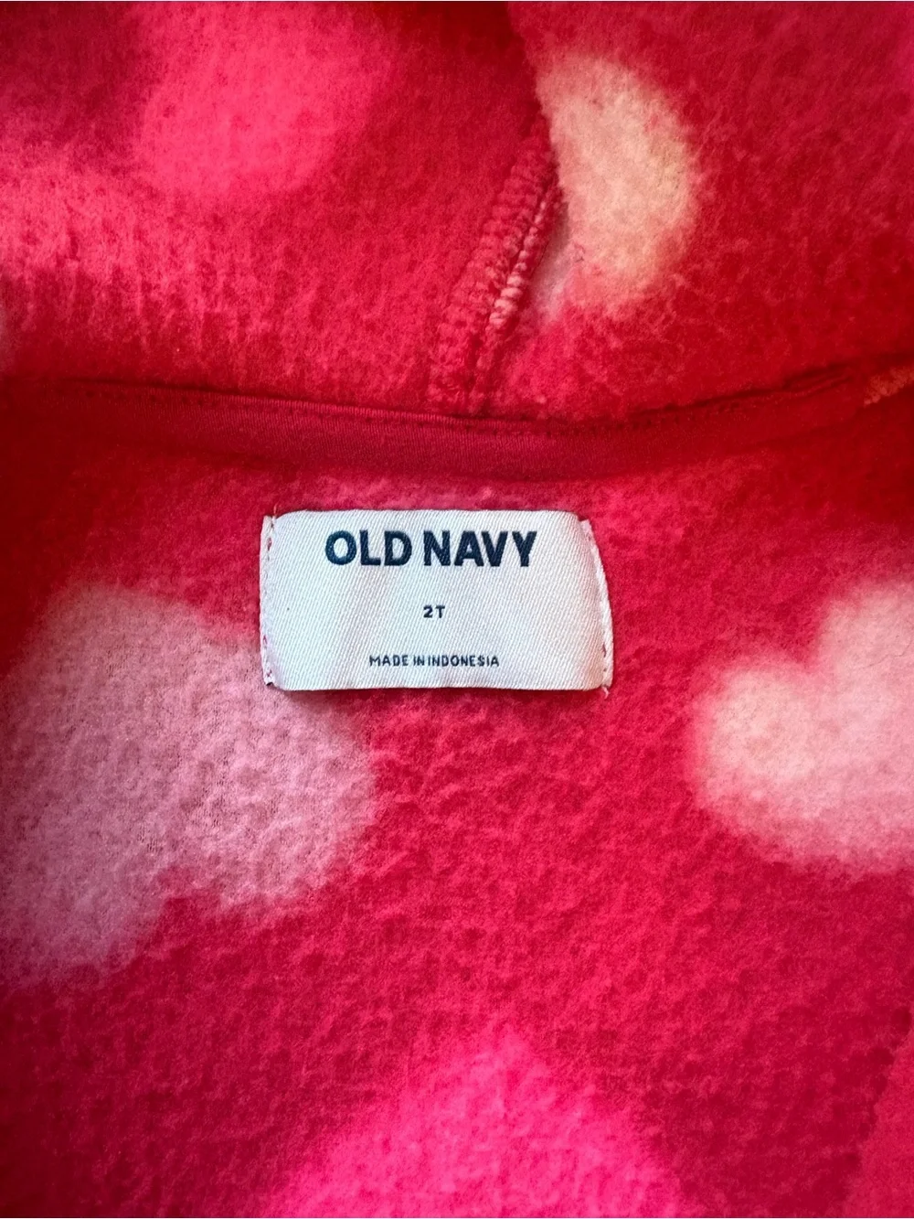 Old Navy Pink Heart Sherpa Zip Hoodie